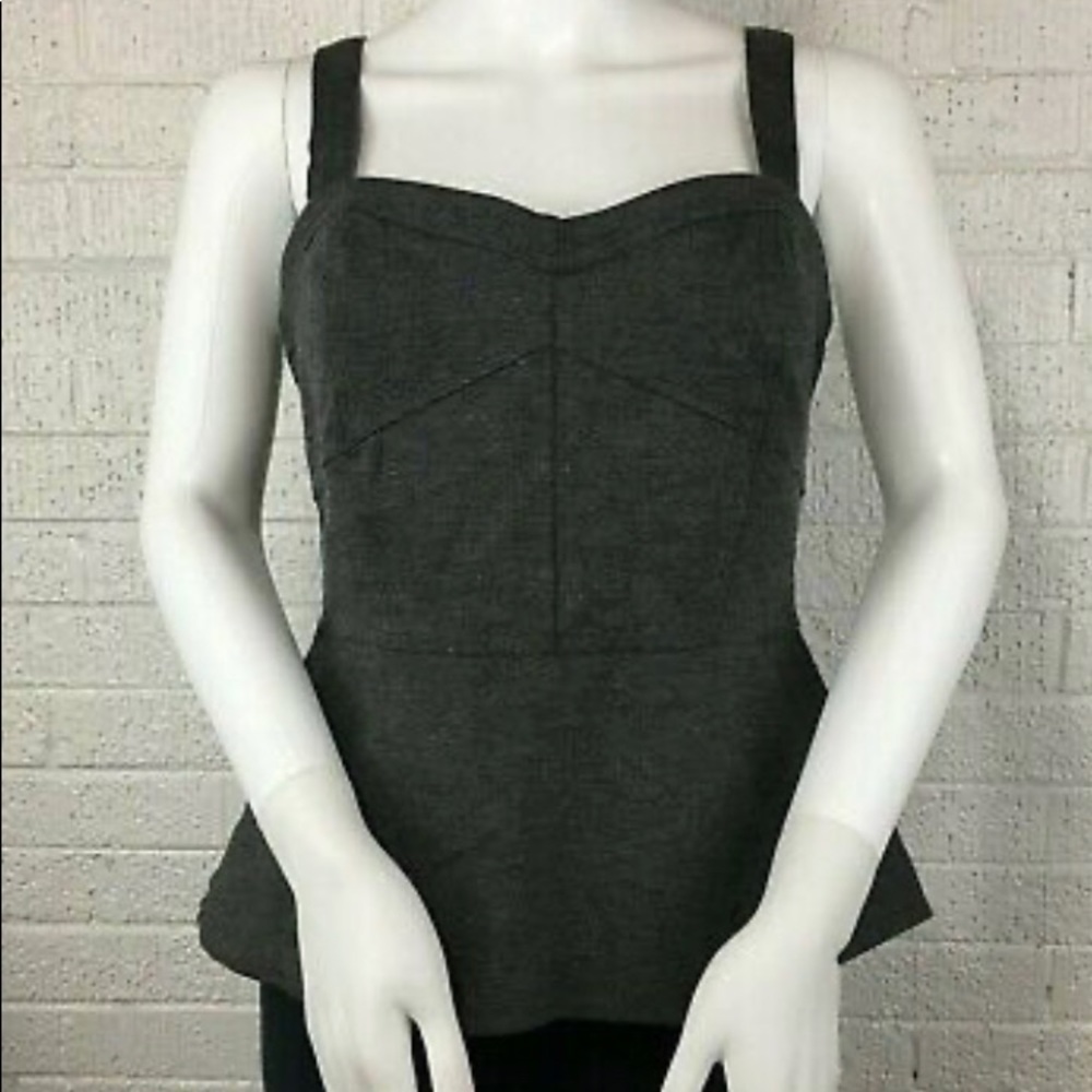 Cabi 552 Bustier Peplum Size 6 Grey Tank Zipped